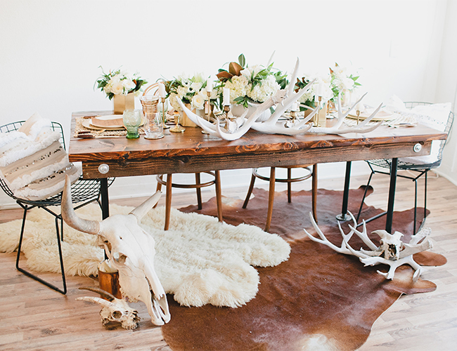 Gold Bohemian Christmas Dinner Table - Inspired By This